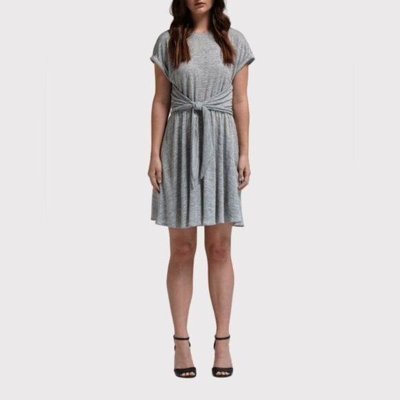 Rebecca Taylor Dresses & Skirts - Rebecca Taylor Jersey Grey Wrap Dress 100% Linen Size Small